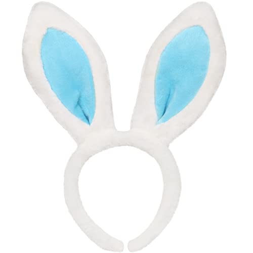 TRIXES Weißes und blaues Hasen-Stirnband, Hasen-Plüschohren, Kostümzubehör, Ostern, Halloween, Weihnachten, Cosplay, Party, Junggesellinnenabschied TRIXES Weißes und blaues Hasen-Stirnband, Hasen-Plüschohren, Kostümzubehör, Ostern, Halloween, Weihnachten, Cosplay, Party, Junggesellinnenabschied von TRIXES