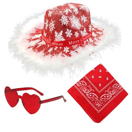 TRNOLPX Weihnachtsmann Kostüm,Roter Jeanshut Gläser Quadratisches Handtuch Set, Cosplay Zubeör für Weihnachtsparty,Karneval Kostüm TRNOLPX Weihnachtsmann Kostüm,Roter Jeanshut Gläser Quadratisches Handtuch Set, Cosplay Zubeör für Weihnachtsparty,Karneval Kostüm von TRNOLPX
