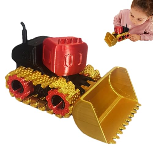 TROONZ 3D-gedrucktes Bulldozer-Spielzeug, BAU-LKW-Spielzeug - 3D-Druck Bulldozer-Form Ornament Spielzeugfahrzeug beweglich,Sammelfiguren, Ornament für alle Altersgruppen, für Klassenzimmer, von TROONZ
