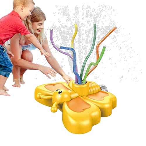 TROONZ Gartensprinkler-Wassersprühspielzeug, drehbares Schmetterlingssprinklerspielzeug - Outdoor Fun Cartoon Schmetterling Wasserspray Spielzeug Wasserspray Sprinkler - Verbessert die Farberkennung von TROONZ