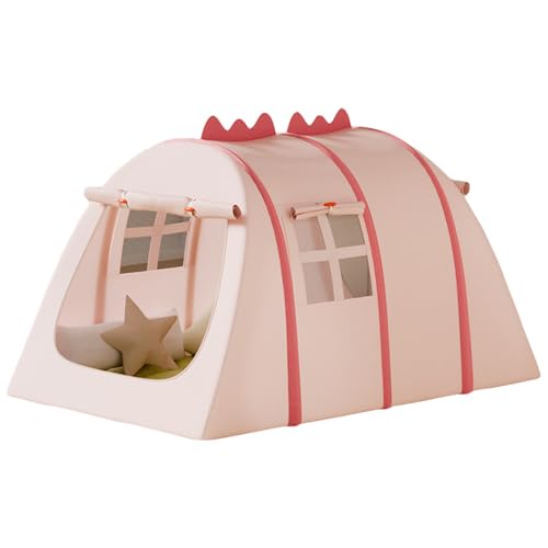Niedliche Cartoon Dinosaurier Spielzelt, Tipi Zelt für Kinder, Faltbare Kinderzelt Drinnen Außen (Großformat-132 * 102 * 82cm,Rosa) von TROYSINC