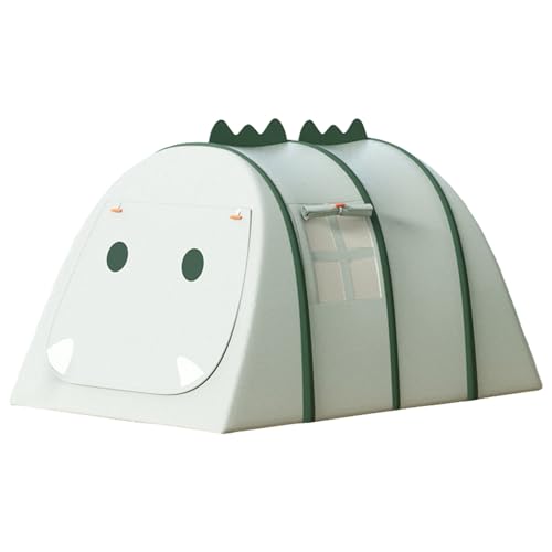 Niedliche Cartoon Dinosaurier Spielzelt, Tipi Zelt für Kinder, Faltbare Kinderzelt Drinnen Außen (kleine-132 * 92 * 72cm,Grün) von TROYSINC