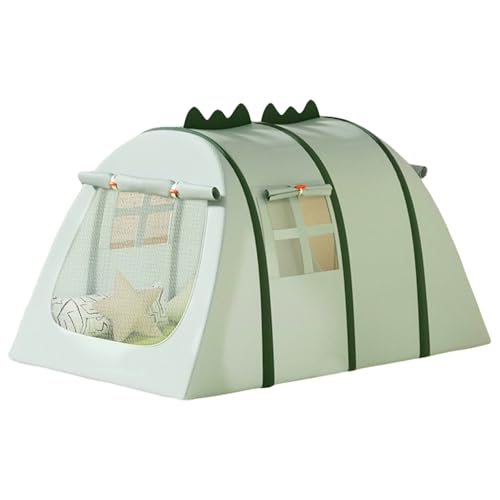 Niedliche Cartoon Dinosaurier Spielzelt, Tipi Zelt für Kinder, Faltbare Kinderzelt Drinnen Außen (kleine-132 * 92 * 72cm,Grünes-Fensterbildschirm) von TROYSINC