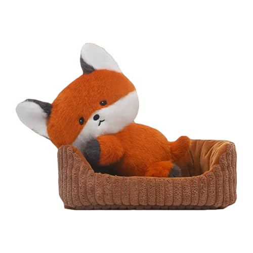 TROYSINC 18cm Plüschtiere Cartoon Badewanne und Capibara, Anschmiegsamer Capibara Mit Badewanne, Kuscheltiere Geschenk für Kinder, 2-in-1 Badewanne und Capibara (Fox) von TROYSINC