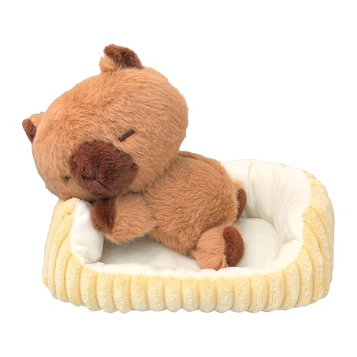 TROYSINC 18cm Plüschtiere Cartoon Badewanne und Capibara, Anschmiegsamer Capibara Mit Badewanne, Kuscheltiere Geschenk für Kinder, 2-in-1 Badewanne und Capibara (Kapibara) von TROYSINC