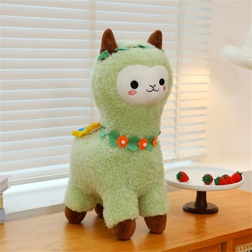 TROYSINC Alpaka Kuscheltier, Stand Alpaka Plüschtier, Weiche Lama Stofftier Plüschtiere Geschenk Spielzeug für Kinder Mädchen Jungen (50cm,Grün) von TROYSINC