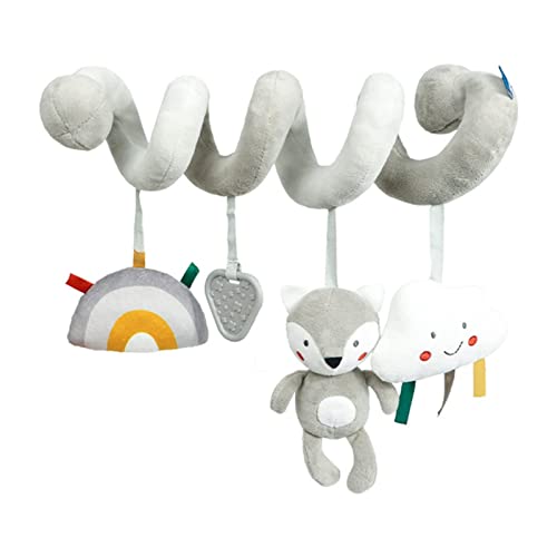 TROYSINC Baby Spielzeug Anhänger Kinderwagenkette Tier für Mädchen Spirale für Kinderwagen Auto Hanging für Neugeborene Jungen (A) von TROYSINC