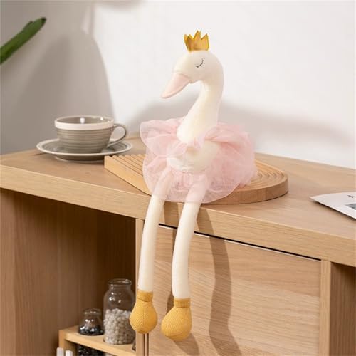 TROYSINC Eleganter Schwan Kuscheltier,Süßes Ballettschwan mit Krone,Weiches Schwan Plüschtier Stofftier Spielzeug Geschenk für Kinder (40cm,Rosa) von TROYSINC