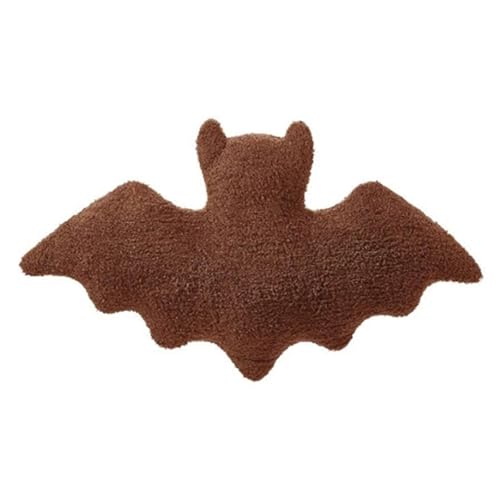 TROYSINC Fledermaus Plüschtier Kuscheltier Cartoon Fledermaus Stofftier Niedliches Fledermaus Kuscheltiere Geschenk für Erwachsene Und Kinder Halloween Dekoratives Kissen (Braun) von TROYSINC