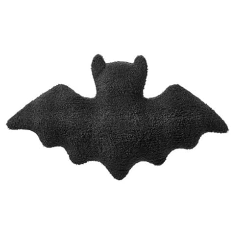 TROYSINC Fledermaus Plüschtier Kuscheltier Cartoon Fledermaus Stofftier Niedliches Fledermaus Kuscheltiere Geschenk für Erwachsene Und Kinder Halloween Dekoratives Kissen (Schwarz) von TROYSINC