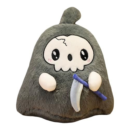 TROYSINC Geister Plüschtier Death God Kuscheltier, Weich Cartoon Geister Plüsch Puppe Spielzeug Stofftier Plüschkissen Halloween-Dekoration Für Kinder Geschenk (40cm,Schwarz) von TROYSINC