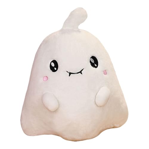 TROYSINC Geister Plüschtier Death God Kuscheltier, Weich Cartoon Geister Plüsch Puppe Spielzeug Stofftier Plüschkissen Halloween-Dekoration Für Kinder Geschenk (40cm,Weiß) von TROYSINC