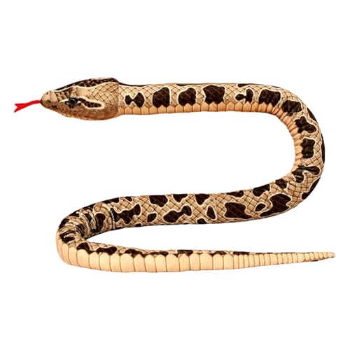 TROYSINC Große Schlange Kuscheltier Plüschtier Schlange Kuschelschlange Realistische Großes Python-Scherzgeschenk Riesige Schlange Stofftier Spielzeug für Kinder (Dunkelbraun) von TROYSINC