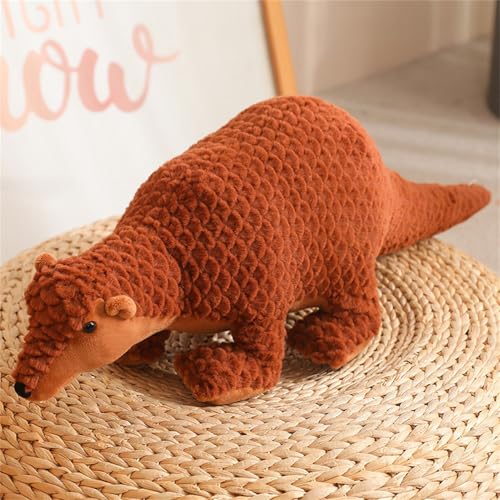 TROYSINC Imitation Schuppentier Plüschtier Weiches Schuppentier Kuscheltier, Stofftier Plüsch Weiches Schuppentier Kinderspielzeug, Geschenke für Kinder (50cm,Braun) von TROYSINC