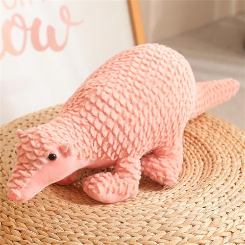 TROYSINC Imitation Schuppentier Plüschtier Weiches Schuppentier Kuscheltier, Stofftier Plüsch Weiches Schuppentier Kinderspielzeug, Geschenke für Kinder (50cm,Rosa) von TROYSINC