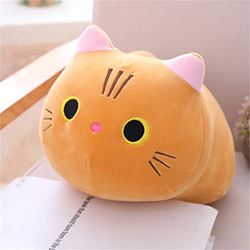 TROYSINC Katze Stofftier Plüschtier, Plüschkissen Tier Kissen süße Weiche Kuscheltier Plüsch Katze Spielzeug (Orange,50cm) von TROYSINC