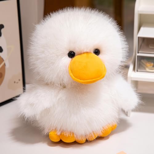 TROYSINC Kuscheliger Ente Plüschtier Kuscheltier – Weicher Stofftier Ente in Doppelfarbe Geburtstag, Valentinstag, Weihnachten (25cm,Weiß) von TROYSINC