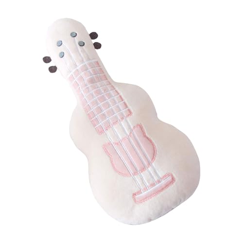 TROYSINC Kuscheltier Musikinstrumente, Kreatives Plüschtier Gitarre Stofftier Ukulele Gitarre Plüsch Spielzeug, Plüschtier Musikinstrumente Kissen Plüschpuppe, Geschenke für Kinder (L,Weiß) von TROYSINC