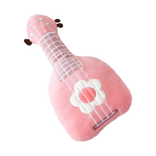 TROYSINC Kuscheltier Musikinstrumente, Kreatives Plüschtier Gitarre Stofftier Ukulele Gitarre Plüsch Spielzeug, Plüschtier Musikinstrumente Kissen Plüschpuppe, Geschenke für Kinder (S,Rosa) von TROYSINC