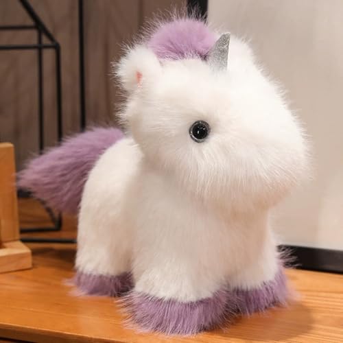TROYSINC Kuscheltier Traum Einhorn Puppe Plüschtier Plüschpuppe, Flauschiger Einhorn Plüsch Puppe Spielzeug Geburtstag Geschenke für Jungen und Mädchen (25cm,Lila) von TROYSINC