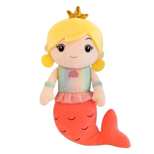 TROYSINC Meerjungfrau Kuscheltier, Niedliches Plüsch Meerjungfrau Stofftier für Mädchen Weiches Plüschtier Spielzeug Geschenk (40cm,Rot) von TROYSINC