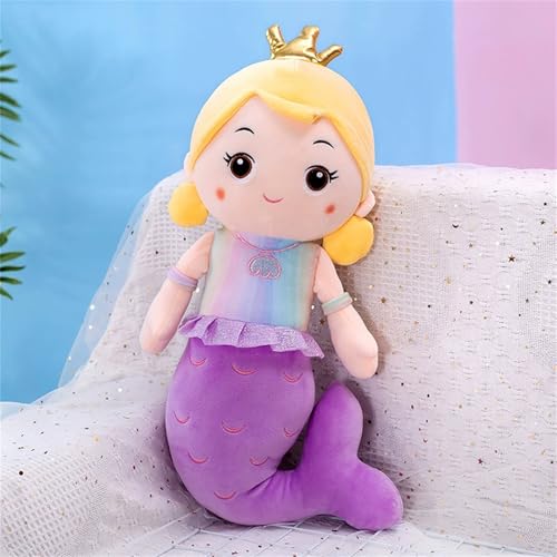 TROYSINC Meerjungfrau Kuscheltier – Niedliches Plüsch Meerjungfrau Plüschtier Stofftier für Mädchen, Kuschelweiches Plüschtier Spielzeug Geschenk (40cm,Lila) von TROYSINC