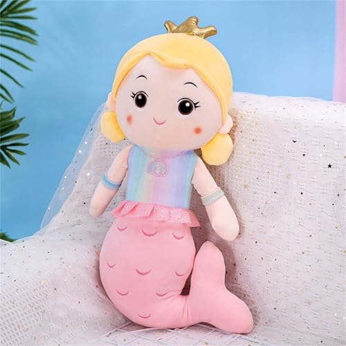 TROYSINC Meerjungfrau Kuscheltier – Niedliches Plüsch Meerjungfrau Plüschtier Stofftier für Mädchen, Kuschelweiches Plüschtier Spielzeug Geschenk (55cm,Rosa) von TROYSINC