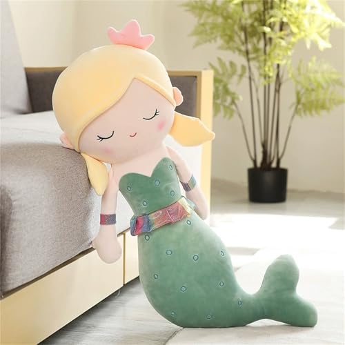 TROYSINC Meerjungfrau Kuscheltier Plüsch Meerjungfrau Plüschtier für Mädchen Niedliches Meerjungfrau Stofftier Kinder Spielzeug Kissen Geschenk (115cm,Grün) von TROYSINC