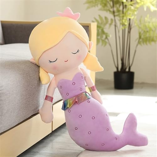 TROYSINC Meerjungfrau Kuscheltier Plüsch Meerjungfrau Plüschtier für Mädchen Niedliches Meerjungfrau Stofftier Kinder Spielzeug Kissen Geschenk (115cm,Lila) von TROYSINC