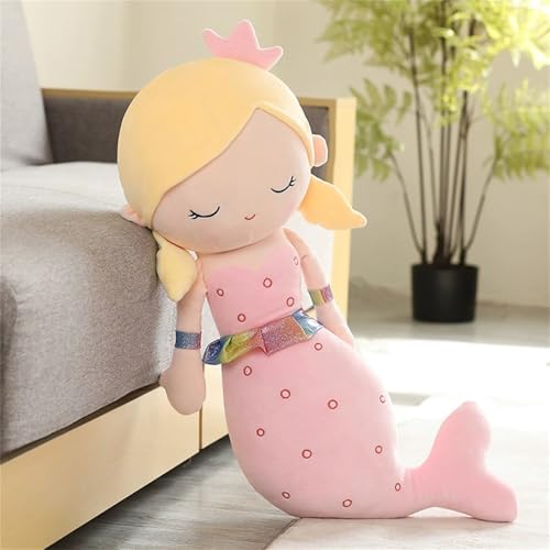 TROYSINC Meerjungfrau Kuscheltier Plüsch Meerjungfrau Plüschtier für Mädchen Niedliches Meerjungfrau Stofftier Kinder Spielzeug Kissen Geschenk (115cm,Rosa) von TROYSINC