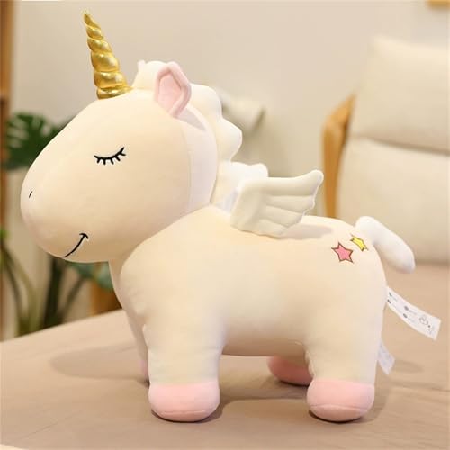 TROYSINC Niedliches Einhorn Kuscheltier, Einhorn Plüschtier Weiches Einhorn Stofftier Spielzeug Geschenk für Kinder (50CM,Beige) von TROYSINC