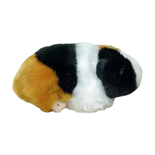 TROYSINC Niedliches Hamster Plüschtier Meerschweinchen Kuscheltier Plüschpuppe, Flauschiger Plüsch Puppe Spielzeug Geburtstag Geschenke für Jungen und Mädchen (Braun Schwarz Weiß) von TROYSINC