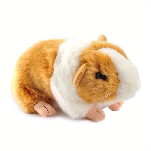 TROYSINC Niedliches Hamster Plüschtier Meerschweinchen Kuscheltier Plüschpuppe, Flauschiger Plüsch Puppe Spielzeug Geburtstag Geschenke für Jungen und Mädchen (Braun und Weiß) von TROYSINC