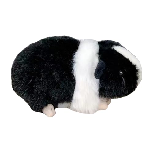 TROYSINC Niedliches Hamster Plüschtier Meerschweinchen Kuscheltier Plüschpuppe, Flauschiger Plüsch Puppe Spielzeug Geburtstag Geschenke für Jungen und Mädchen (Schwarz und Weiß) von TROYSINC