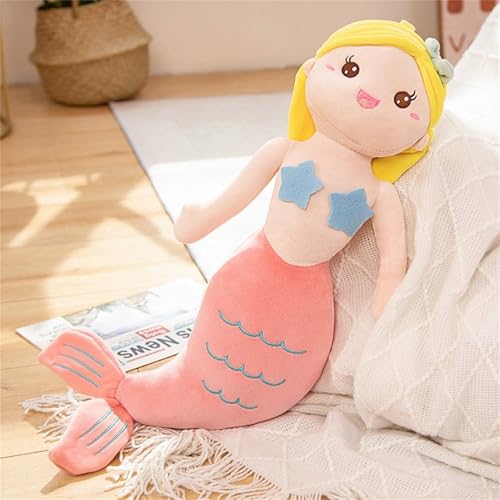 TROYSINC Niedliches Meerjungfrau Kuscheltier|,Weiches Plüsch Meerjungfrau Plüschtier Stofftier für Mädchen Plüschtier Spielzeug Geschenk (45cm,Rosa) von TROYSINC