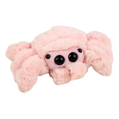 TROYSINC Niedliches Spinnen-Plüschtier, Weiche und Realistische Plüschspinne mit großen Augen, Süßes Heimdekoration, Geschenk Halloween für Kinder und Erwachsene (Rosa) von TROYSINC