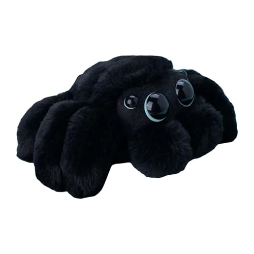 TROYSINC Niedliches Spinnen-Plüschtier, Weiche und Realistische Plüschspinne mit großen Augen, Süßes Heimdekoration, Geschenk Halloween für Kinder und Erwachsene (schwarz und blau) von TROYSINC