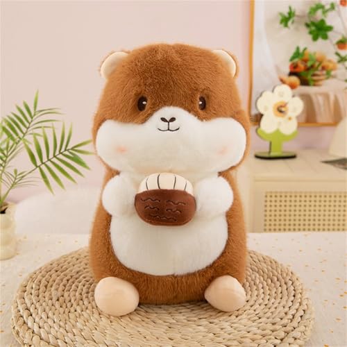 TROYSINC Niedliches Tiere Kuscheltier Maulwurfsgrille Plüschtier Stofftier Eichhörnchen Plüsch Ratten Weiches Tiere Kissen Kinderspielzeug, Geschenke für Kinder (30CM,Braun) von TROYSINC