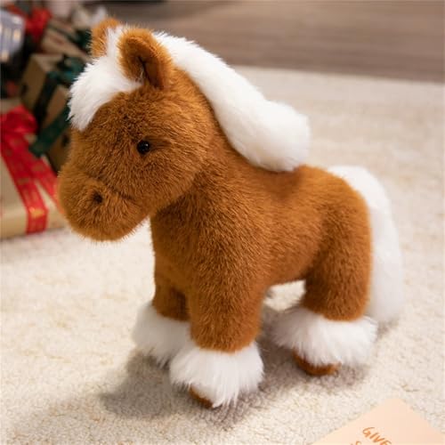 TROYSINC Pferd Kuscheltier Superweich Plüsch Spielzeug Pferd Plüschtier, Niedliche Stofftier Baby Geschenk Für Pferdefreunde (23cm,Braun) von TROYSINC