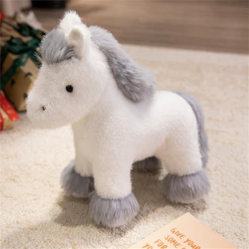 TROYSINC Pferd Kuscheltier Superweich Plüsch Spielzeug Pferd Plüschtier, Niedliche Stofftier Baby Geschenk Für Pferdefreunde (23cm,Weiß) von TROYSINC