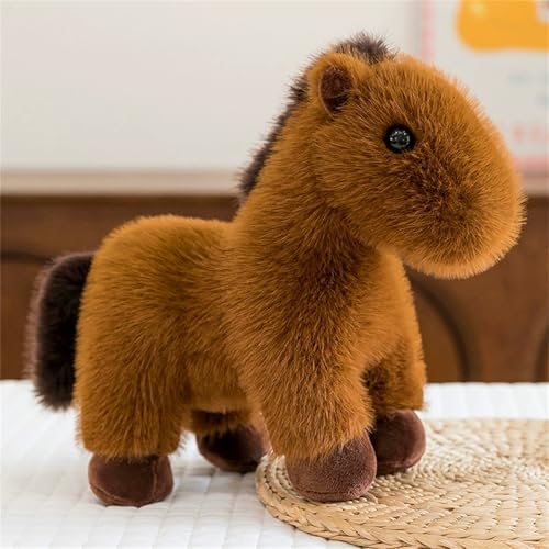 TROYSINC Pferd Kuscheltier Weich Plüsch Pferd Plüschtier, Niedliche Stofftier Baby Spielzeug Geschenk (50cm,Braun) von TROYSINC