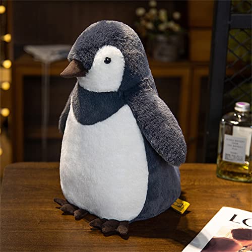 TROYSINC Pinguin Kuscheltier, Pinguin Stofftier Plüschtier, Süße Pinguin-Kissen Geschenke für Kinder Baby Jungen Mädchen (Grau,25CM) von TROYSINC