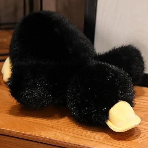 TROYSINC Plüsch Cartoon Ente Kuscheltier Weiches Kissen Werfen Ente Kissen-Stofftier Süße Plüschtier für Kinder Mädchen Puppe Geschenk (100cm,Schwarz) von TROYSINC