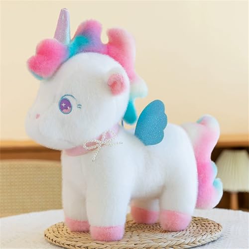 TROYSINC Plüsch Einhorn Kuscheltier - Regenbogen Plüschtier-Einhorn - Kinder-Kuscheltier - Weiches Einhorn Kissen-Stofftier Für Kinder Und Babys (50cm,Weiß) von TROYSINC