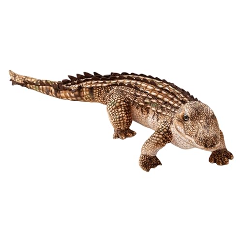 TROYSINC Plüschtier Echse Kreatives Reptil Kuscheltier zum Sammeln, Dekorieren & Schenken – Weiches Kuscheltier mit Auszeichnung für Realistische Details (95cm,Braun) von TROYSINC