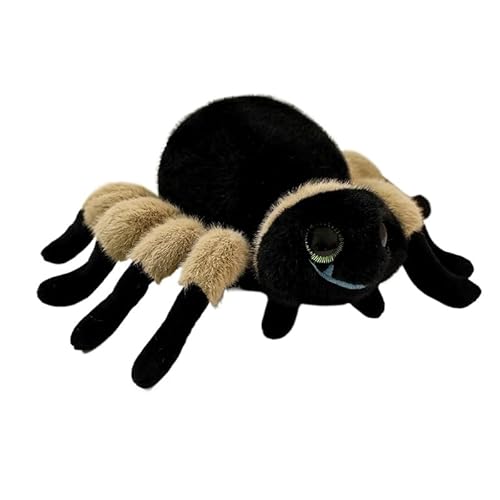 TROYSINC Plüschtier Halloween Spinne Kuscheltier, Spinne Plüsch Puppe Spielzeug Stofftier Plüschkissen Halloween-Dekoration für Kinder Geschenk (20cm,Braun) von TROYSINC