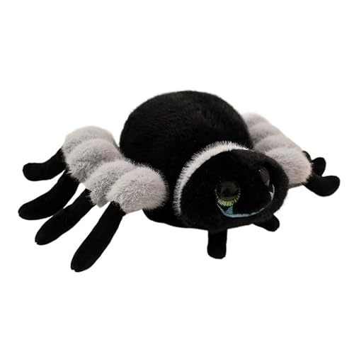 TROYSINC Plüschtier Halloween Spinne Kuscheltier, Spinne Plüsch Puppe Spielzeug Stofftier Plüschkissen Halloween-Dekoration für Kinder Geschenk (20cm,Grau) von TROYSINC