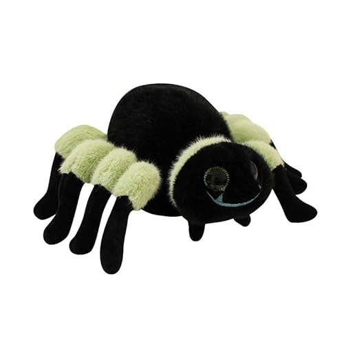TROYSINC Plüschtier Halloween Spinne Kuscheltier, Spinne Plüsch Puppe Spielzeug Stofftier Plüschkissen Halloween-Dekoration für Kinder Geschenk (30cm,Grün) von TROYSINC