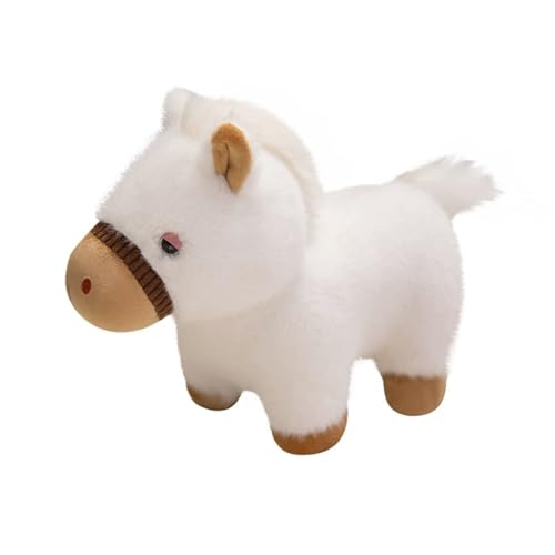 TROYSINC Plüschtier Kuscheltier Süßes Weißes Pony-Stofftier, Beruhigendes Kuschelkissen für Babys, Mädchen und Alle, Die Kuscheltiere Lieben (25cm,Weiß) von TROYSINC