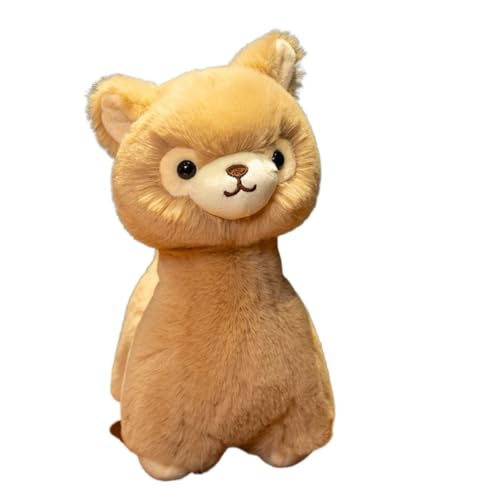 TROYSINC Plüschtier Kuscheltier Weiches Alpaka Kuschelkissen Ideal als Dekokissen, Geschenk oder Dekoration für Zuhause & Auto (30cm,Braun) von TROYSINC